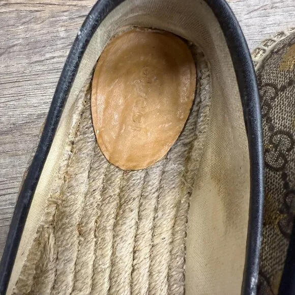Gucci Supreme GG Bee Espadrille Flats - Picture 2 of 6